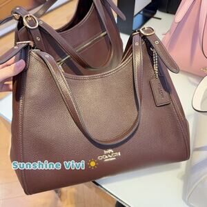 NWT Coach Erin Shoulder Bag Refined Pebble Leather CAQ86 Maple Gold